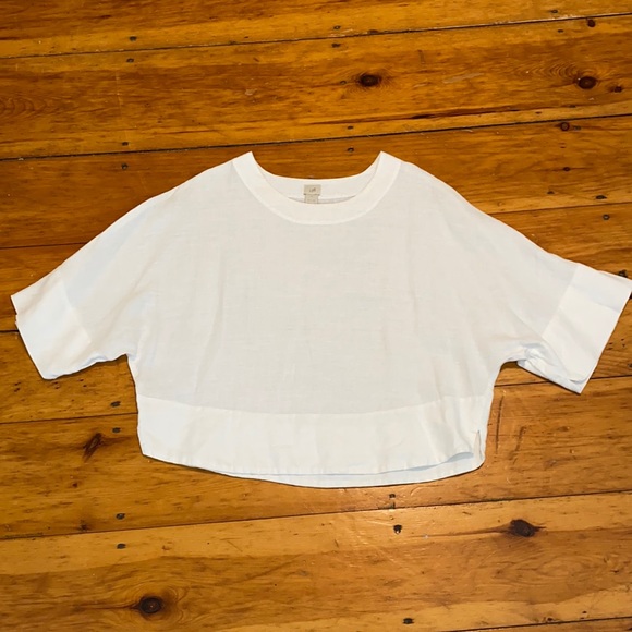 J. Jill Tops - J. Jill White Linen Blouse